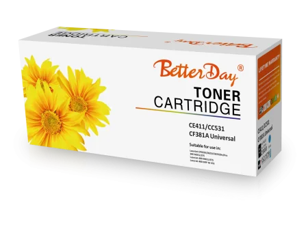 Toner Better Day HP CE411A CC531A CF381A Universal Couleur Cyan