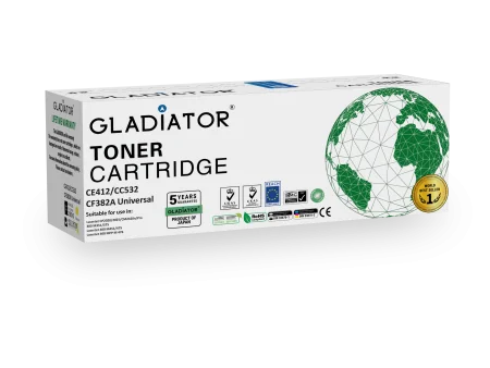 Toner Gladiator HP CE412 CC532 CF382A Universal Couleur Yellow