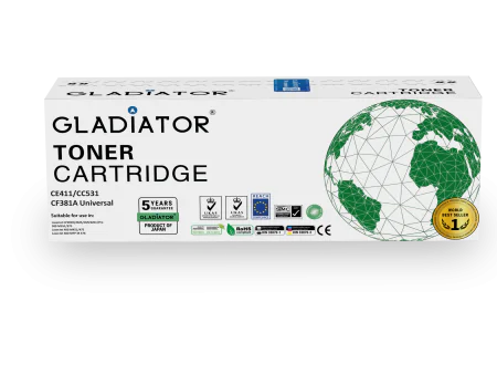 Toner Gladiator HP CE411 CC531 CF381A Universal Couleur Cyan