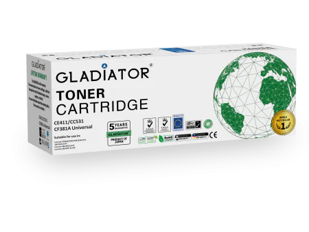 Toner Gladiator HP CE411 CC531 CF381A Universal Couleur Cyan