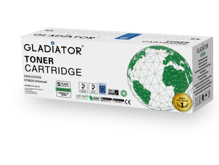 Toner Gladiator HP CE411 CC531 CF381A Universal Couleur Cyan