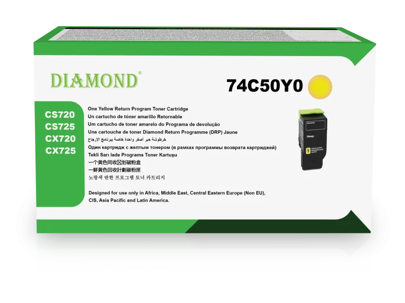 Toner Diamond Pour Lexmark CS720, CS/CX725 - (74C50Y0) Yellow