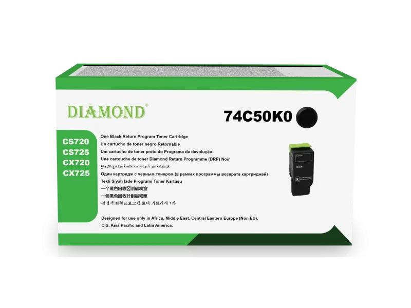 Toner Diamond Pour Lexmark CS720, CS/CX725 - (74C50K0) Black