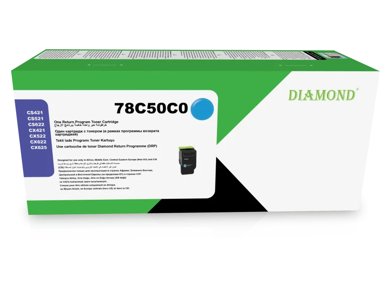 Toner Diamond pour Lexmark CS/CX421 52x 62x (78C50C0) Cyan