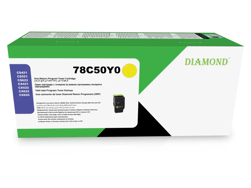 Toner Diamond pour Lexmark CS/CX421 52x 62x (78C50Y0) Yellow