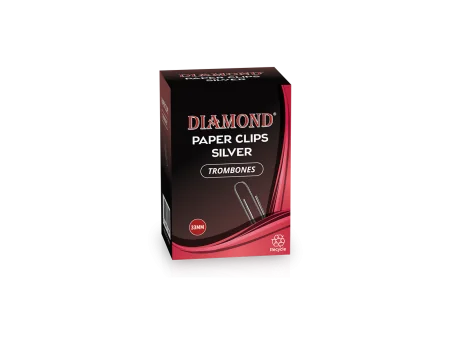 Trombones argent 33 mm – Boîte de trombones solides pour documents