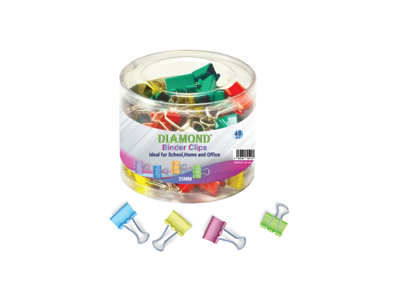 Pince double couleur 25 mm – Boîte de 48 clips pour documents